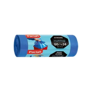 Paclan Multitop worki na śmieci wiązane z uszami 60l 24 szt. niebieskie 