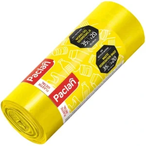 Paclan worki do segregacji plastiku i metalu żółte 35l 20 szt.