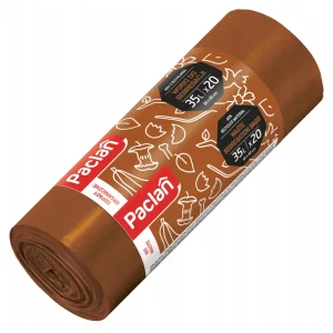 Paclan worki do segregacji bioodpadów brązowe 35 l 20 szt.