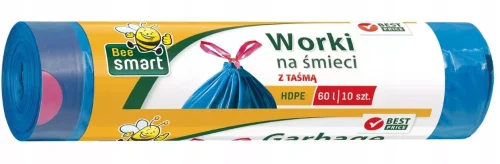 paclan_bee_smart_niebieskie_worki_na_odpady_z_tasma_60_l_10_sztuk.webp